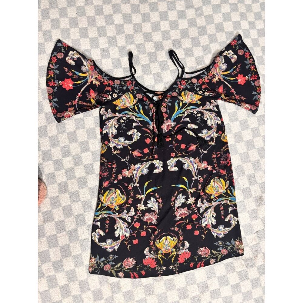 Flying Tomato Boho Floral Cold Shoulder Mini Dress - Picture 6 of 11